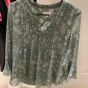 Charter Club Sage Floral Blouse